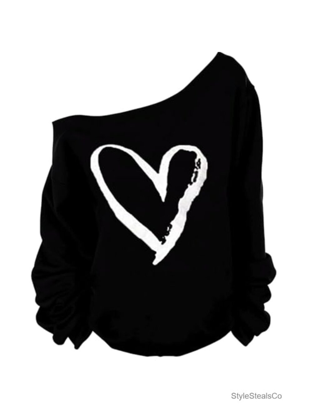 Off Shoulder Pullover Sweatshirt Lips Print Slouchy Long Sleeve Plus Size